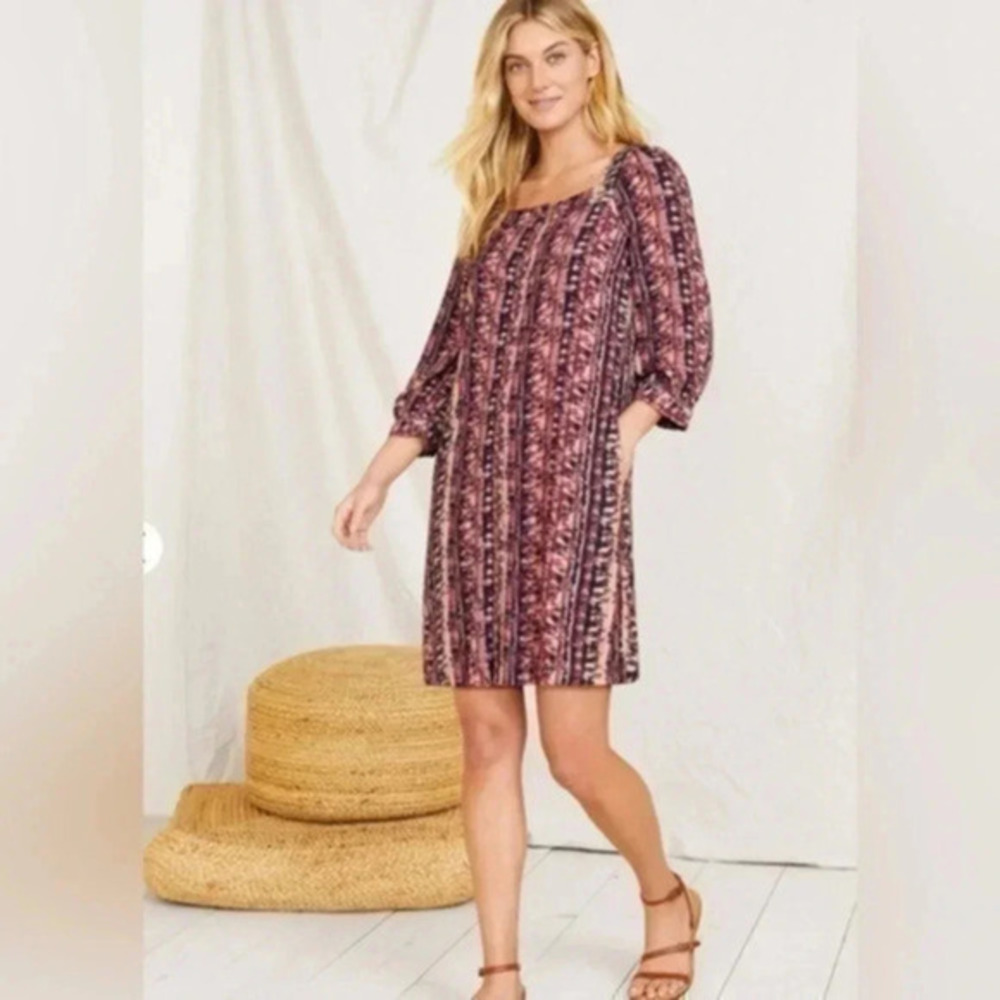 Garnet Hill Womens Jardin Crepe Dress size Small